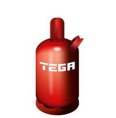 Red-liquid-gas-bottle-5-kilo-propane-bottle-with-white-inscription-TEGA