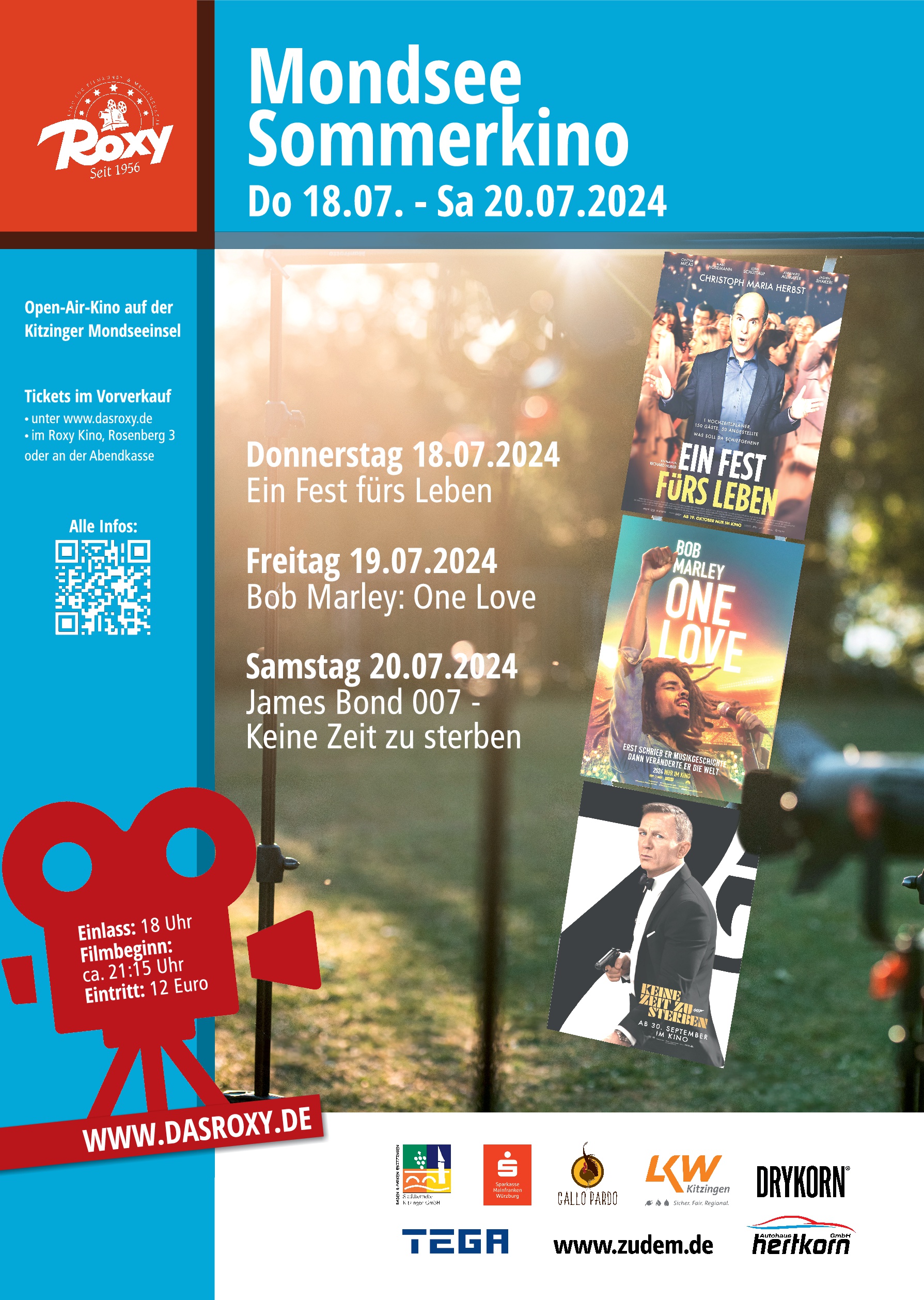 Sommerkino in Kitzingen auf der Mondseeinsel
