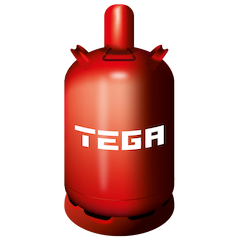 Liquid gas bottle-11kg-propane-red-with-white-inscription-TEGA
