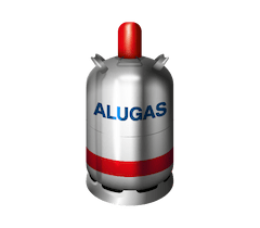 Gas-bottle-silver-red-with-the-inscription-ALUGAS