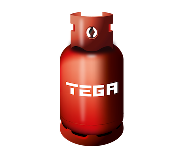 Rote-11kg-Treibgas-Pfandflasche-mit-Aufschrift-TEGA-in-weiss