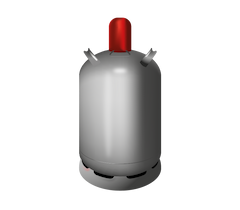 Silberne-11kg-Propan-Campingflasche-mit-rotem-Verschluss