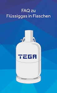 FAQ zu Flüssiggas in Flaschen - TEGA GmbH Weisse-Fluessiggas-Flasche-mit-der-Aufschrift-TEGA-und-auf-blauem-Hintergrund